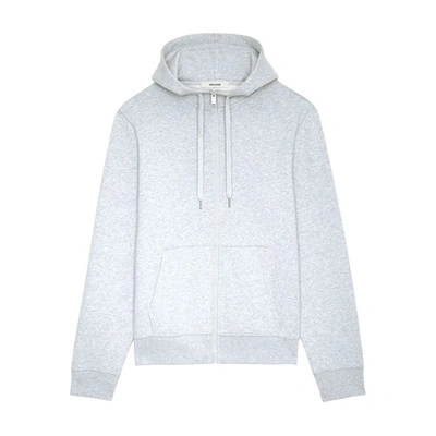 Zadig & Voltaire Alex Arrow Organic-cotton Hoodie In Gris Chine