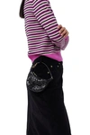 Ganni Butterfly Mini Flat Sequin Pouch In Black