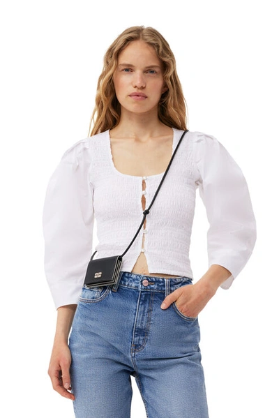 Ganni Bou Wallet On Strap In Black
