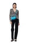 Ganni Bou Braided-handle Mini Bag In Algiers Blue