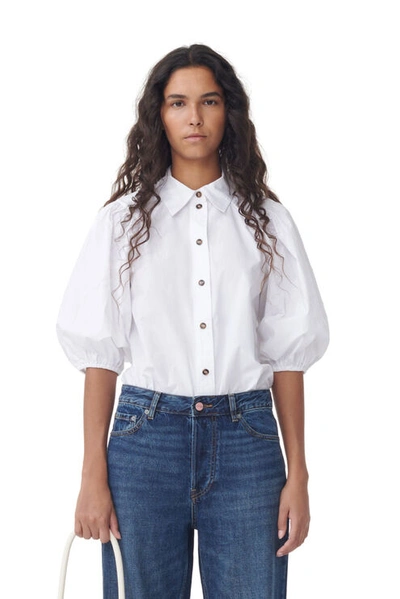 Ganni Cottonpoplin Shirt In White