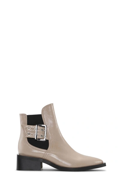 Ganni Feminine Recycled Buckle Chelsea Booties In Taos Taupe