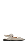 Ganni Grey Feminine Buckle Ballerinas In Taos Taupe