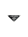 Prada Enameled Metal Belt Buckle In Nero