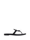 Tory Burch Miller Flip-flop Slides In Perfect Black