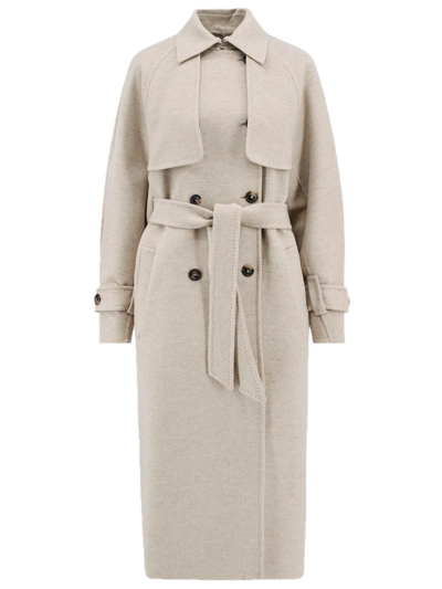 Max Mara Beige Cashmere Oversize Trench Coat