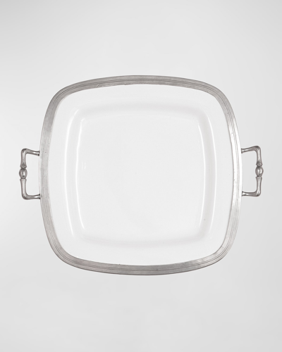 Arte Italica Tuscan Square Handled Tray In White