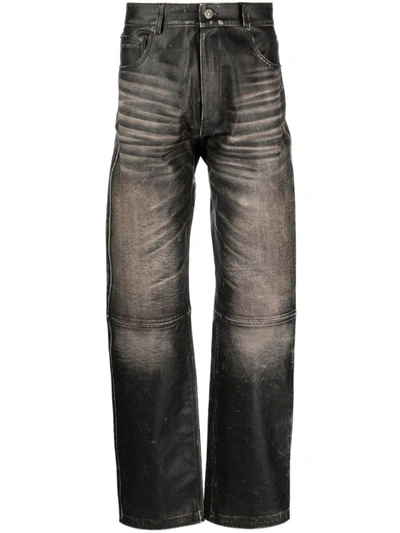 424 Leather Trousers In Black