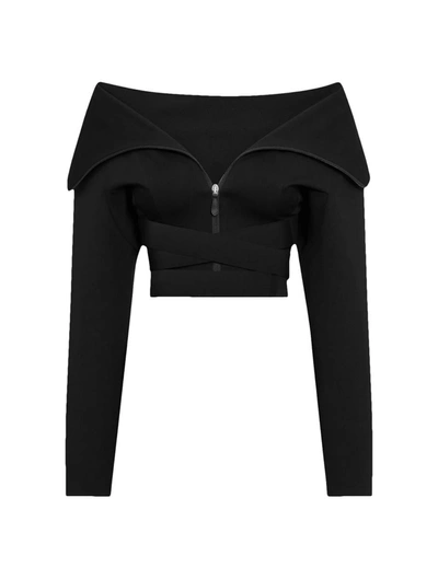 Alaïa Zipped Jacket In Noir Ala?a