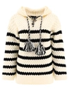Alanui The Mariner Striped Wool Hoodie In White