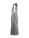Alessandra Rich Halterneck Open-back Evening Dress In Grey