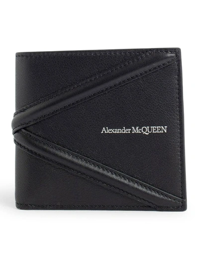 Alexander Mcqueen Black Leather Wallet Men