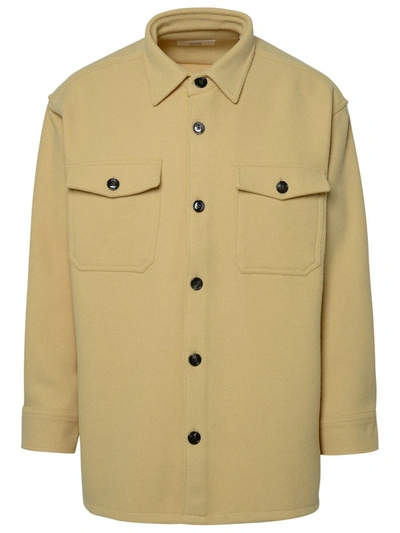 AMI ALEXANDRE MATTIUSSI AMI PARIS YELLOW WOOL SHIRT