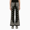 AMIRI AMIRI BLACK/WHITE PAISLEY PATTERN TROUSERS