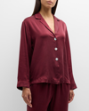Lunya Washable Silk Long Sleeve Pant Set In Calliope Wine