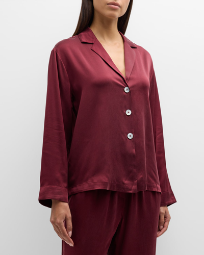 Lunya Washable Silk Long Sleeve Pant Set In Calliope Plum