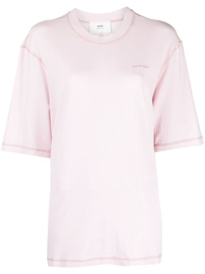 Ami Alexandre Mattiussi Pink Fade Out T-shirt In Powder