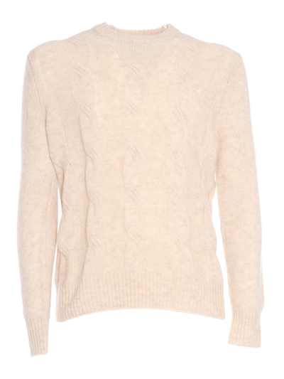 Ballantyne Cable Knit Sweater In Beige
