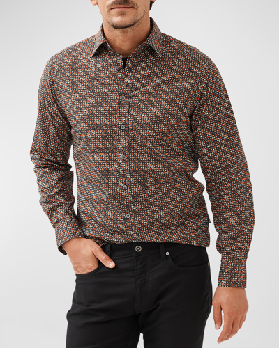 Rodd & Gunn Grantlea Sports Fit Geometric Print Button-up Shirt In Autumn