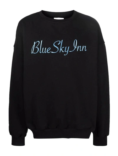Blue Sky Inn Embroidered-logo Crewneck Sweatshirt In Black