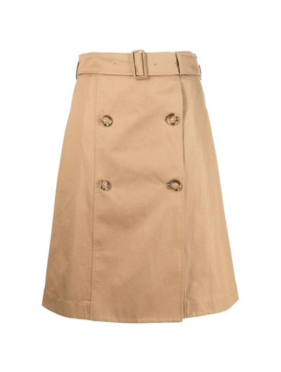 Burberry Midi Skirts In Nude & Neutrals