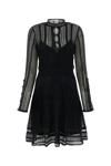 Chloé Chloe Black Linen Blend Mini Dress In Black