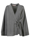 Circus Hotel Gray Viscose Short Kimono For Women Fw23 In Grey