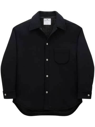 Courrèges Long-sleeved Buttoned Shirt Jacket In Black