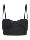 Del Core Lace-detailing Bustier Crop Top In Black