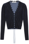 Dion Lee Bichrome Ribbed Lace-up Cardigan In Multicolor