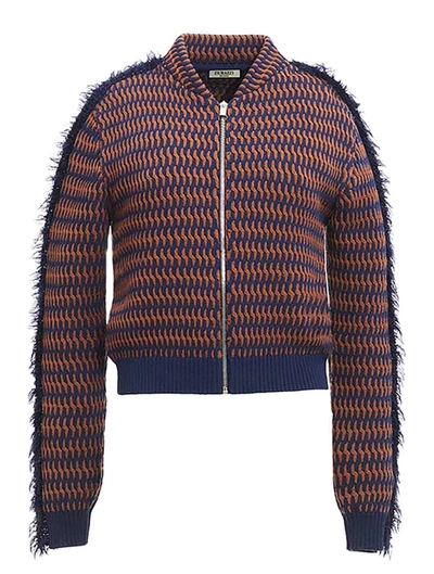 Durazzi Milano Knitted Bomber Jacket Female Brown In Blue