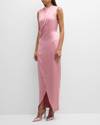 Giorgio Armani Draped Organic Silk Dress In Blush Pink