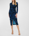 DIANE VON FURSTENBERG HADES ABSTRACT-PRINT PLEATED MIDI DRESS