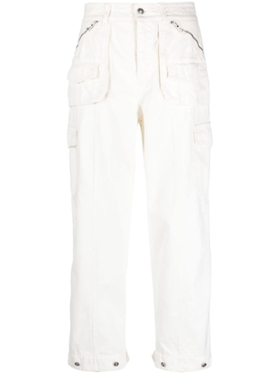 Ermanno Scervino Cropped Cargo Trousers In White