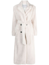 FORTE FORTE FORTE_FORTE FAUX FUR DOUBLE-BREASTED COAT
