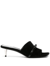 Gucci Gg Velvet Sandal In Black