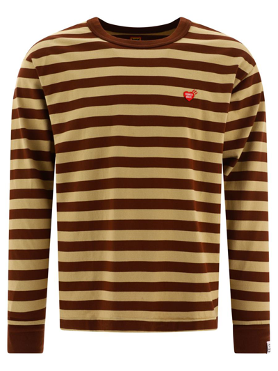 Human Made Striped T-shirt In Brown
