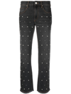Isabel Marant Étoile Black Dulano Beaded Straight-leg Jeans In Black