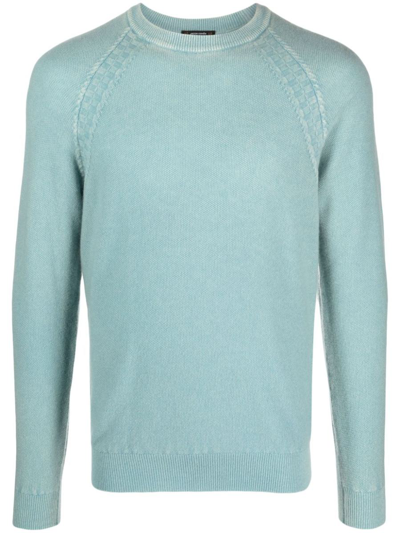 Jacob Cohen Cashmere Crew-neck Sweater In Clear Blue