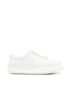Jil Sander Ridged Sole Leather Sneakers In White