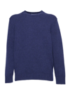 Kangra Cashmere Kangra Man Sweater Azure Size 48 Cotton In Blue