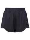 Ganni Printed Stretch Recycled-mesh Shorts In Black