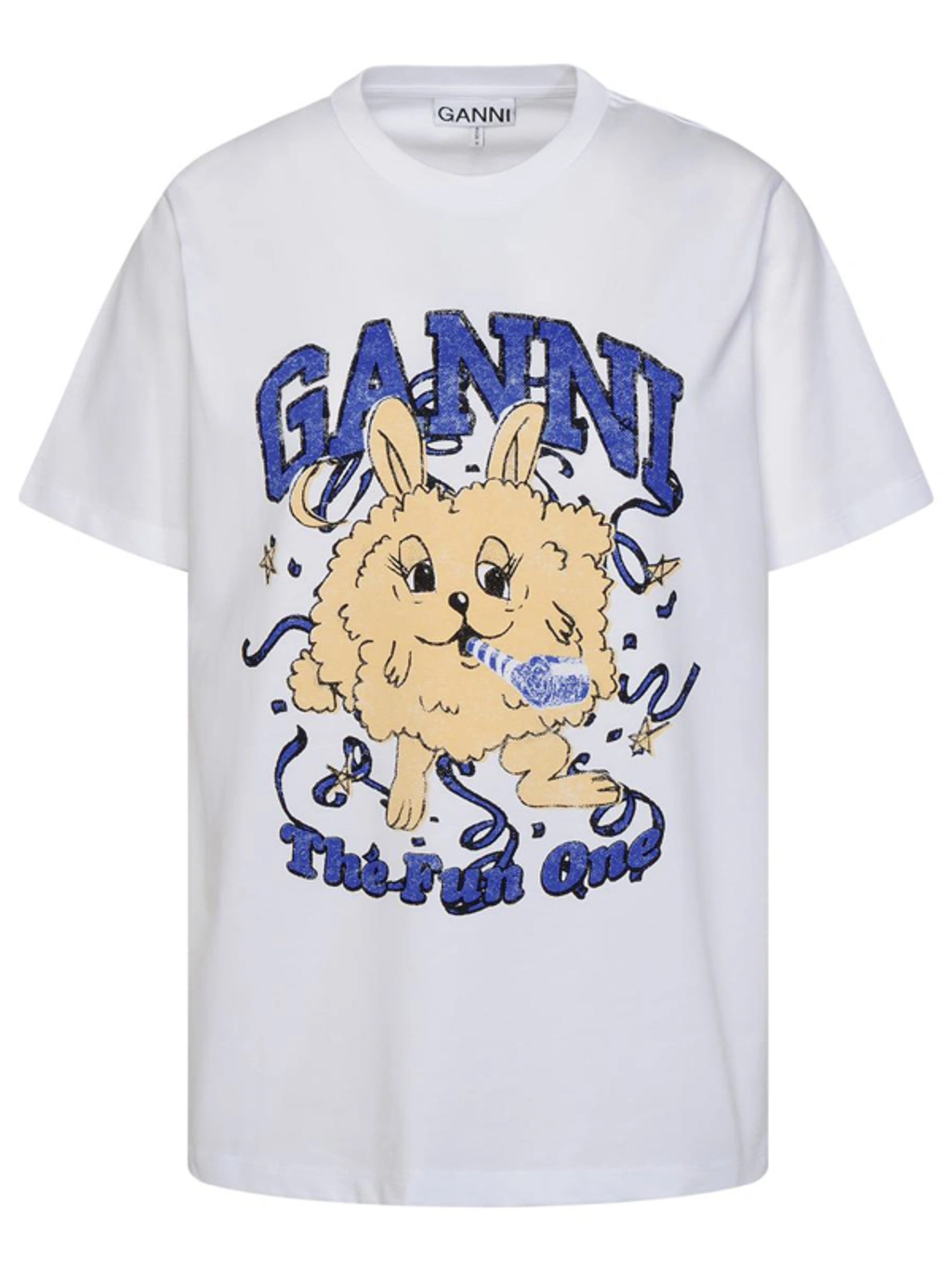 ☆韓国の人気☆【GANNI】☆RELAXED FUN BUNNY T-SHIRT(W)☆ Ganni Short Sleeve Relaxed Fun Bunny T-shirt In White | ModeSens