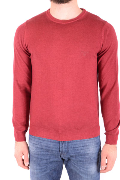 Gant Rapture Rose Crew Neck Textured Sweater In Burgundy