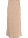 Maison Kitsuné Beige Bold Fox Head Maxi Skirt In Beige