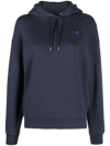 Maison Kitsuné Cotton Sweatshirt With Embroidered Logo Patch In Blue