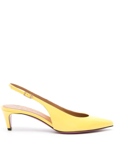 Marni 55mm Slingback Leather Pumps In Yellow