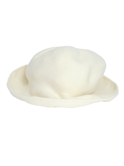 Kangra Cashmere Wide Brim Hat In White