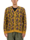 Needles Floral-jacquard Mohair-blend Cardigan In Yellow