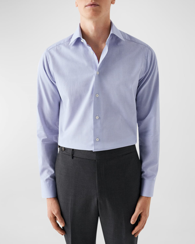 Eton Slim Fit Geometric Print Twill Dress Shirt In Blue